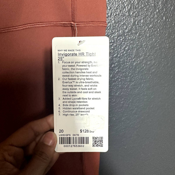 Lululemon Women's Invigorate High Rise Tight 25" Dark Terracotta Size 20 NWT - Picture 6 of 9